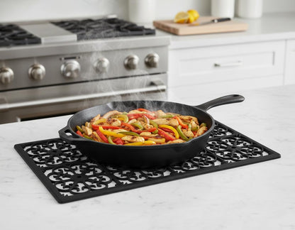 GASARÉ, Extra Large, Thick, Silicone Trivet for Hot Dishes, Pots, and Pans, Heat Resistant Mat for Countertop, Hot Pad for Kitchen, Easy to Clean, 16 x 12 x 3/8 Inches, White
