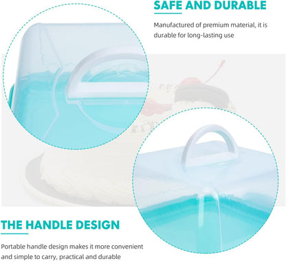 Cake Carrier with Lid and Handle Cake Stand Cupcakes Transport Storage Containers Holder Two Sided Base for Pies Cookies Muffin Pizza Nuts Fruit Dessert Christmas Presents Plastic Cover
