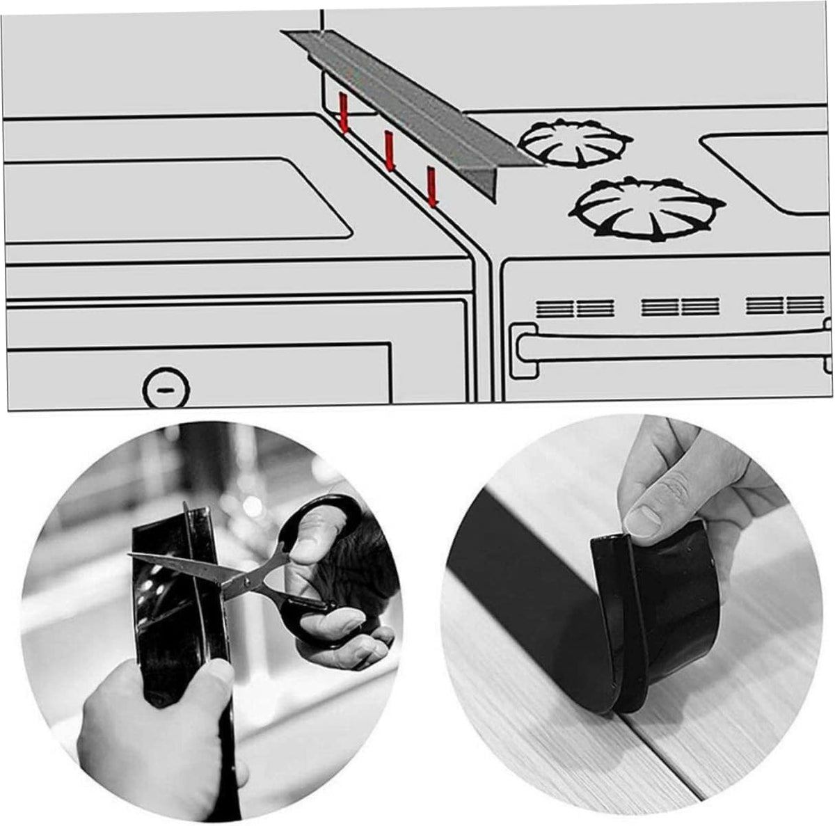 Silicone Stove Covers Flexible Filler for Seamless Sealing Between Stove and Counter Easy to Clean Kitchen Guard Ideal for Oven and Appliance Gaps