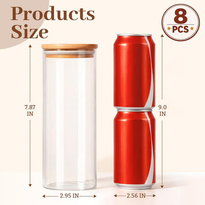 77L Glass Storage Containers with Lids [Multi-Size Set of 5], Airtight Glass Canisters for Kitchen & Pantry Organization, Clear Food Jars for Pasta, Cereal, Flour, Sugar, Coffee, Nuts & Snacks