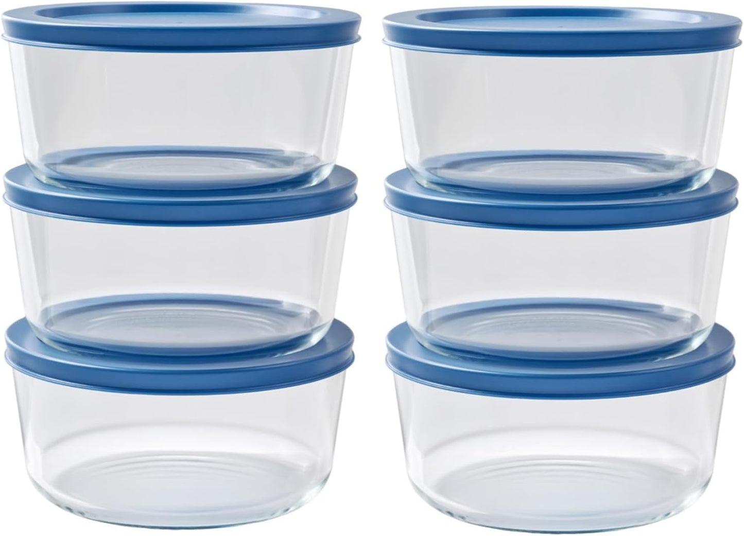 6-Piece Glass Food Storage Containers Set (3 Containers + 3 BPA-Free Lids) | 2-Cup, Leakproof | Microwave, Freezer, Oven & Dishwasher Safe | Ideal for Meal Prep & Pantry Organization, Pistachio
