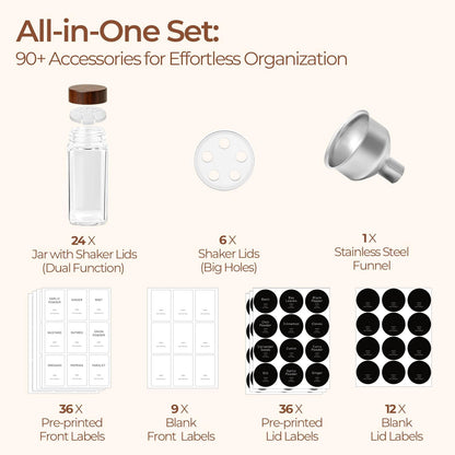 ComSaf 6PCS (1.1Qt/0.5Qt) Glass Pantry Storage Container with Acacia Wood Lid, Airtight Glass Canister with Stacked Design for Orderly Organizing, Glass Jar Organizing Dry Goods in Pantry & Cabinet
