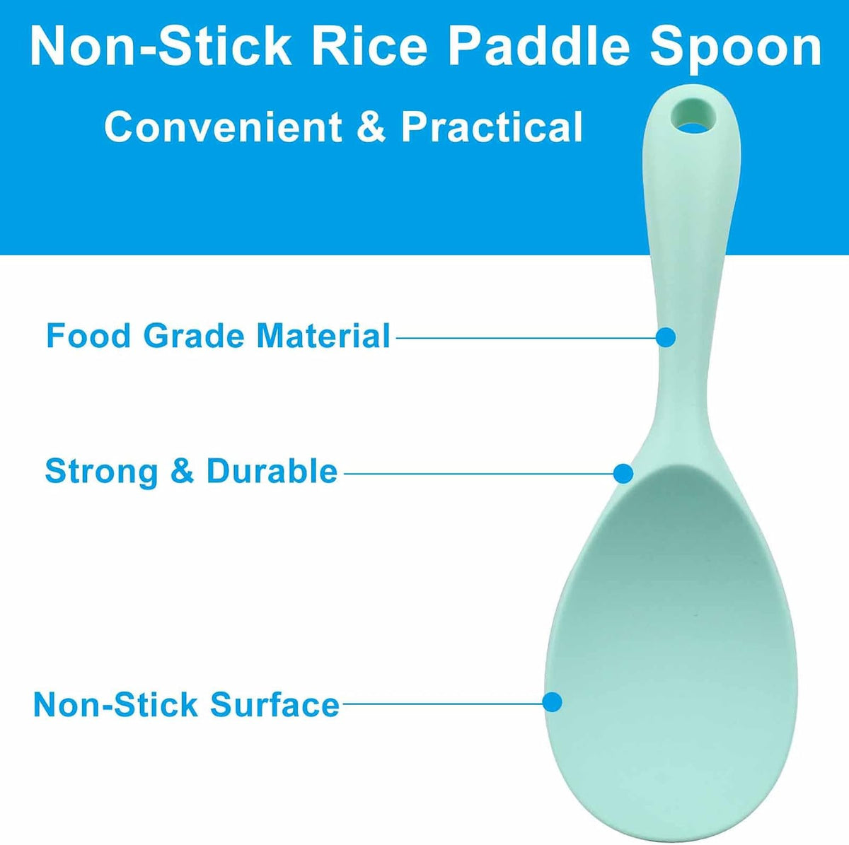 2Pcs Silicone Rice Paddle, Gray