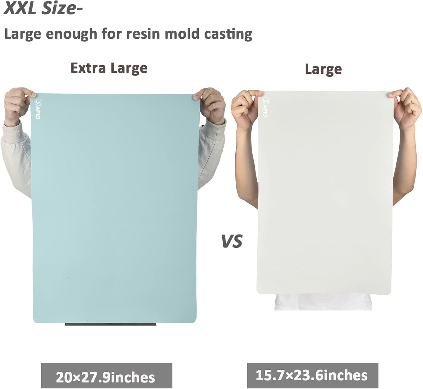 Sapid Extra Large Silicone Sheet for Crafts, Thick Silicone Jewelry Casting Mats, Nonstick Nonslip Silicon Mat for Epoxy Resin, Art Painting, Heat- Resistance Counter Mat (20"×27.9", Dark Gray)
