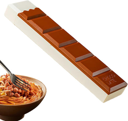 Fork And Spoon Set for Lunch Box - Reusable Portable Liquid-fillable Supplies with Chocolate Shape Box | Reusable Utensils Set with Case | for Family Friends Daughter Son Eating Dining Outdoor Camping