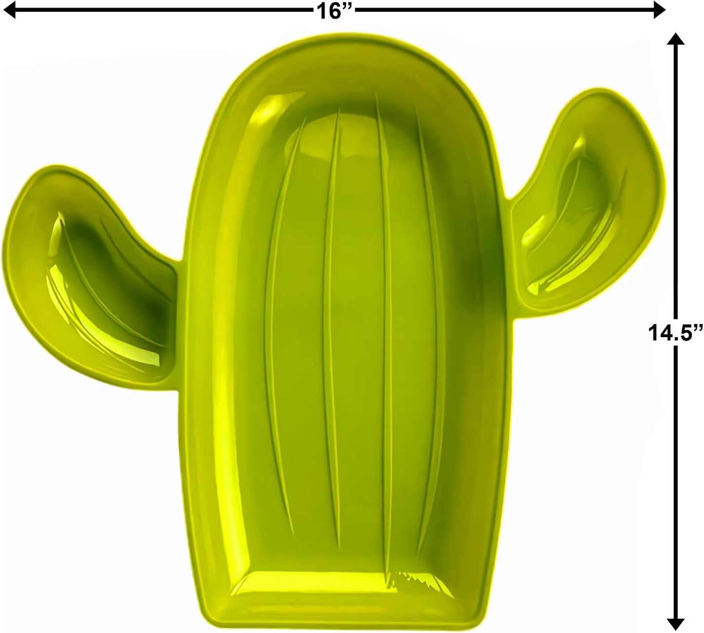 Fun Express Cactus-Shaped Chip & Dip Tray - Green