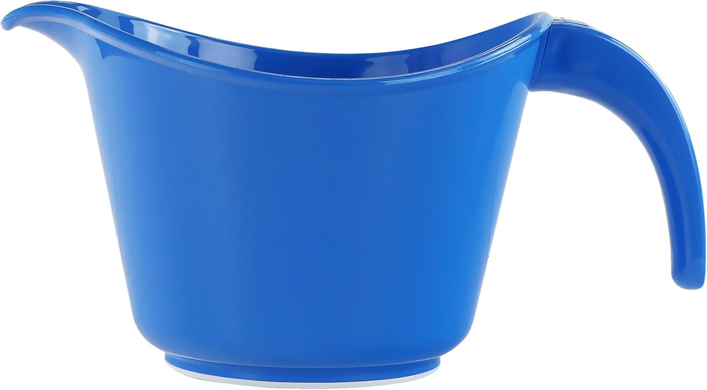 Batter Bowl With Pour Spout, Non-Slip Base,Space Saving Detachable Handle with Lid, 2 QT Heavy Duty BPA-Free Microwave & Dishwasher Safe (Fresh Lemons)