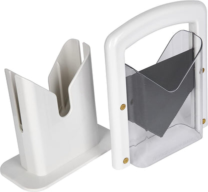 Hoan Bagel Biter Bagel Slicer and Cutter with Safety Shields - Guillotine Style Bagel Cutter Slicer for Large and Small Bagels, English Muffins, Buns, and Rolls - Compact, Dishwasher Safe