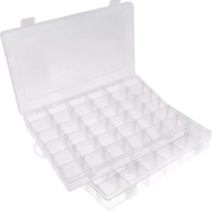 Opret 15 Grids Bead Organizer(4 Pack), Earring Organizer Box, SMALL Plastic Clear Organizing Containers with Adjustable Dividers for Crafts Jewelry Screws Small Items, Size 6.9×3.9×0.9in