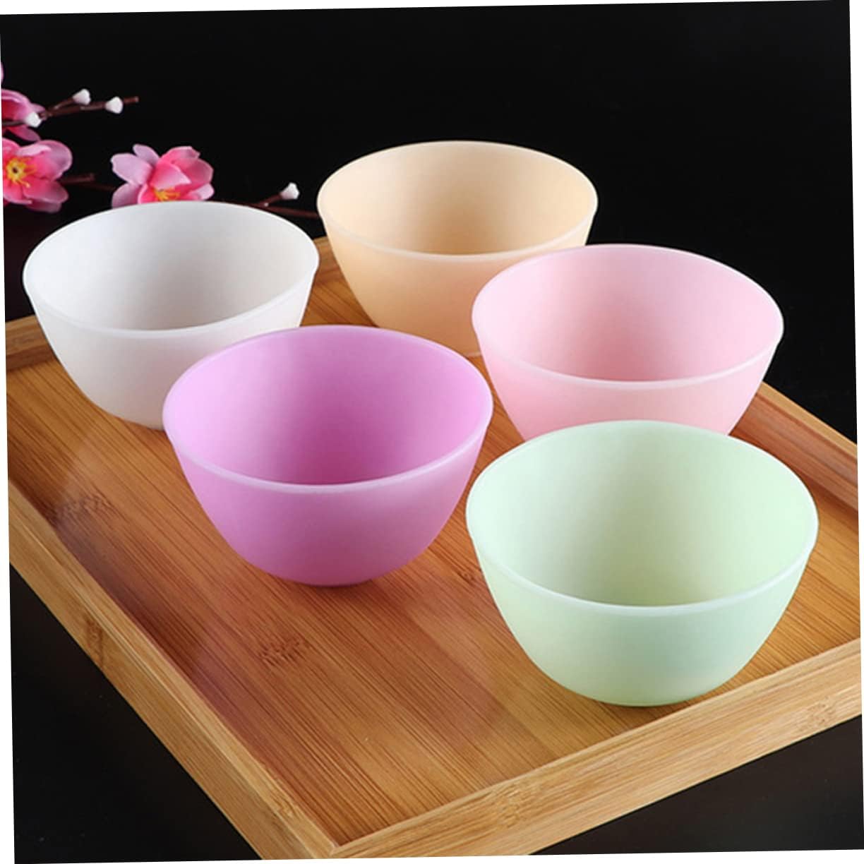 FOMIYES Silicone Facial Bowl Set 6pcs Mask Mixing Bowls Non-slip Food-grade for Diy Face Mask