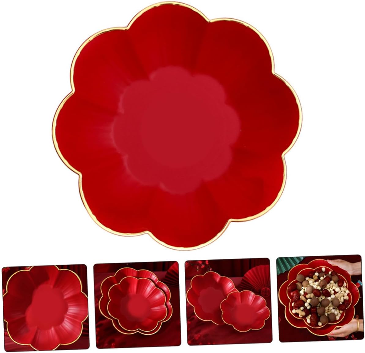 Alipis Wedding Themed Serving Tray Chinese Style Fruit Display Plate for Parties Desserts and Snacks Elegant Floral Design for Celebrations and Events for Weddings Showers and Birthdays