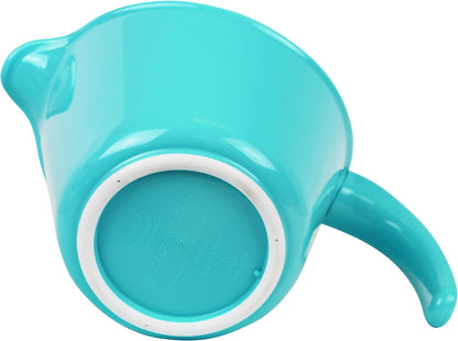 Batter Bowl With Pour Spout, Non-Slip Base,Space Saving Detachable Handle with Lid, Mixing with Measuring Spoons and Cups 2 QT Heavy Duty BPA-Free Microwave & Dishwasher Safe (Turquoise)