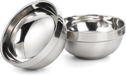 yarlung 10 Pack Stainless Steel Bowls 5 Inch Snacks Bowl, 15 Oz Soup Bowl Lightweight Salad Bowls Double-walled Metal Serving Dishes for Sauces, Rice, Noodle, Ice Cream