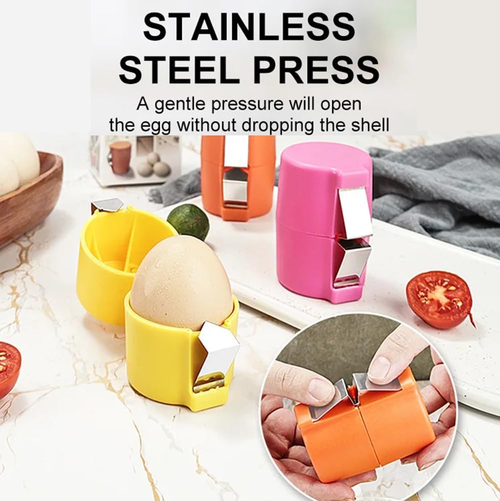 3PCS Egg Shell Opener Egg Cracker Tool for Raw Eggs Egg Topper Cutter Hard Boiled Egg Peeler Cube Egg Separator Stainless Steel Eggshell Breaker Multifunctional Raw Eggs Cracking Tool Kitchen Gadgets