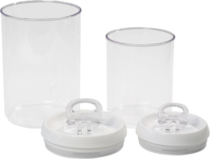 Felli Flip Tite Storage Container with Lid 4” RECTANGULAR Airtight Ring Flip Top, Stackable Kitchen Counter Pantry Organizer Acrylic Canister Jar for Pasta Spaghetti Cereal Granola Coffee (1.9qt)