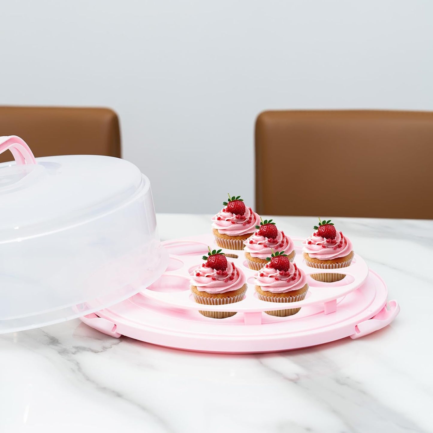 12 Inch Cake Carrier with Lid and Handle – Heavy-Duty Cake Container for Baking Events & Outdoor Trips | Adjustable Height,Portable Food Cake Carrier Storage Solution for Picnics & Camping
