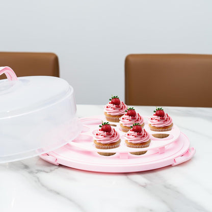 12 Inch Cake Carrier with Lid and Handle – Heavy-Duty Cake Container for Baking Events & Outdoor Trips | Adjustable Height,Portable Food Cake Carrier Storage Solution for Picnics & Camping