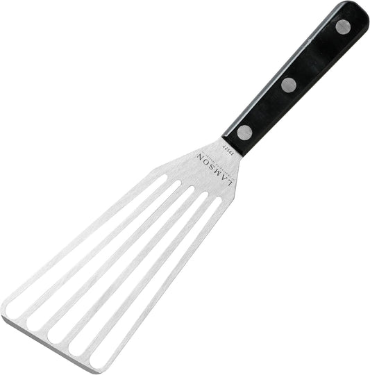Lamson Fish Spatula, Slotted Metal Turner, 3 x 6 In, Right Hand | Ultra Durable composite handle, dishwasher safe; flexible stainless blade; a dedicated left-handed model is available