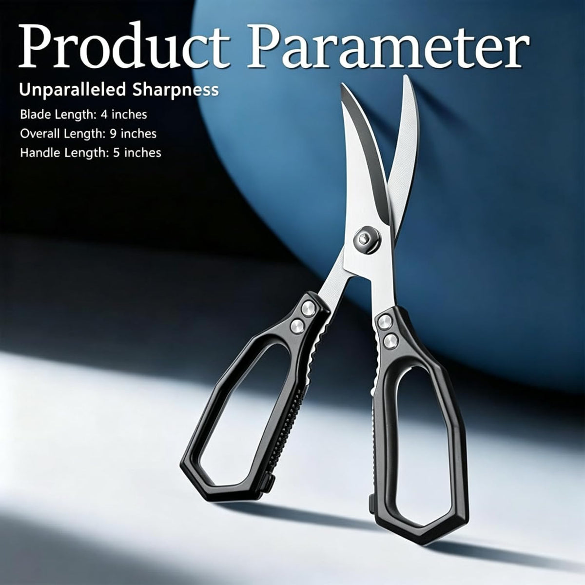 Huusk Black Multi-Purpose Seafood Scissors - Oversized Handles