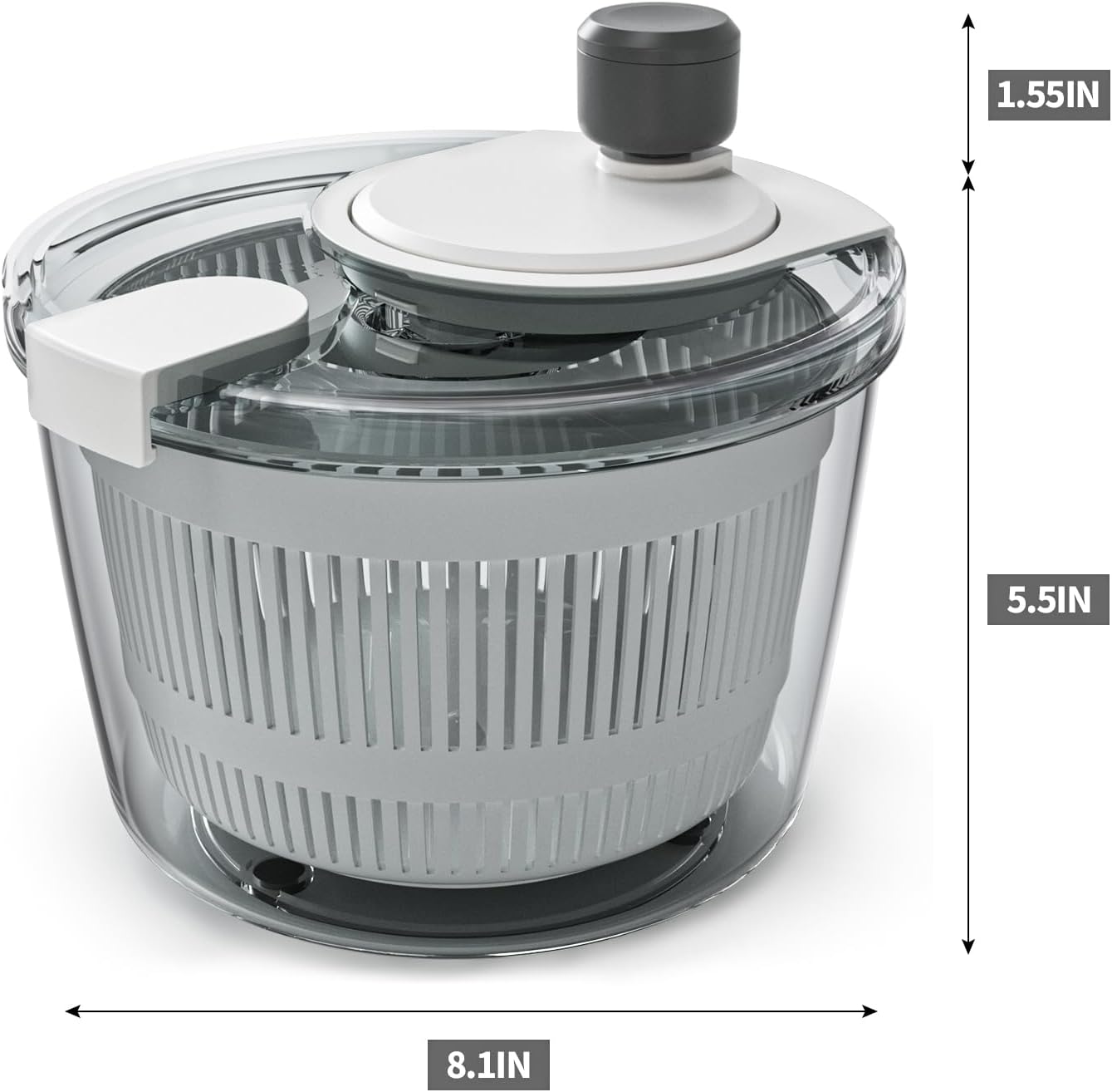 Cambom Salad Spinner Lettuce Spinner, Wash, Spin & Dry Salad Greens, Vegetable Washer Salad Dryer With Rotary Handle for Fruits & Vegetables, High Efficiency Vegetable Spinner Kitchen Gadget 3Qt Black
