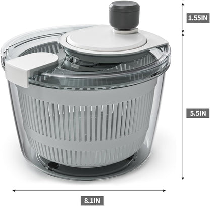 Cambom Salad Spinner Lettuce Spinner, Wash, Spin & Dry Salad Greens, Vegetable Washer Salad Dryer With Rotary Handle for Fruits & Vegetables, High Efficiency Vegetable Spinner Kitchen Gadget 3Qt Black