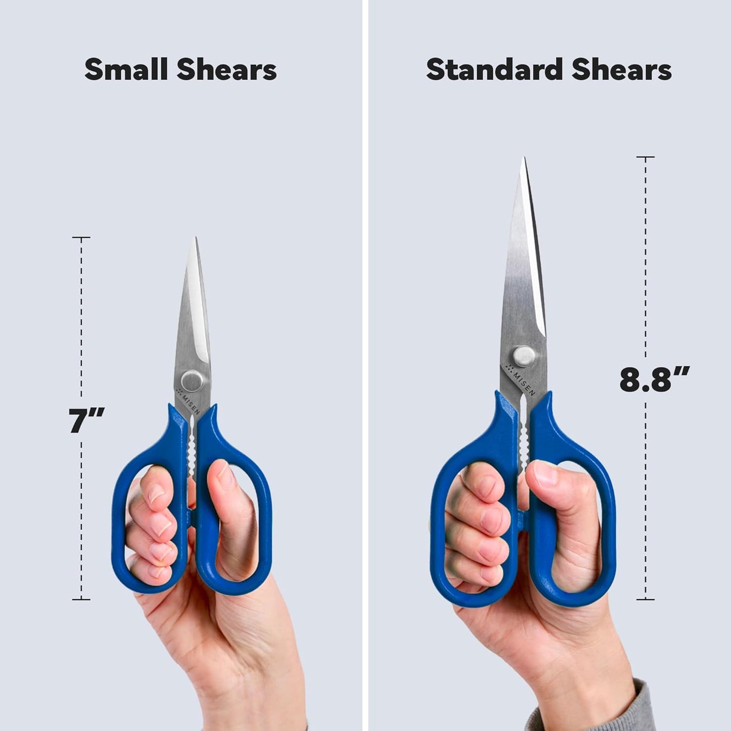 Misen Heavy Duty Kitchen Shears - Stainless Steel, Versatile and Easy Clean Scissors for Meat, Herbs and Veggies - Ambidextrous Comfort Handle - Professional Grade - Black