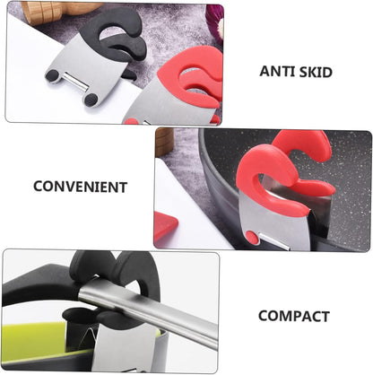 Stainless Steel Pot Clip Spoon Holder for Pot 4Pcs Kitchen Tool