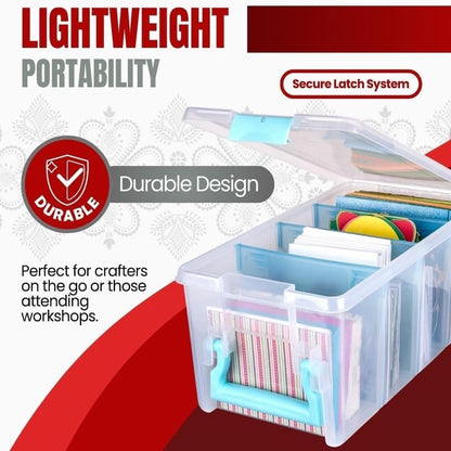 ArtBin Semi Satchel Portable Craft Organizer with 3 Dividers - Clear Plastic Storage Case for Art & Craft Supplies