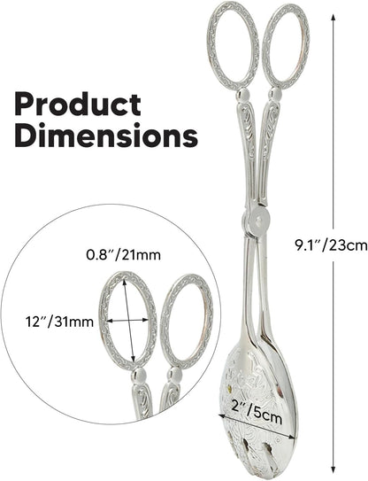 Salad Tongs, Zinc Alloy Kitchen Tongs, Bread Clips with Scissor Handles for Buffet, Appetizers, Party, Serving Food, Cooking