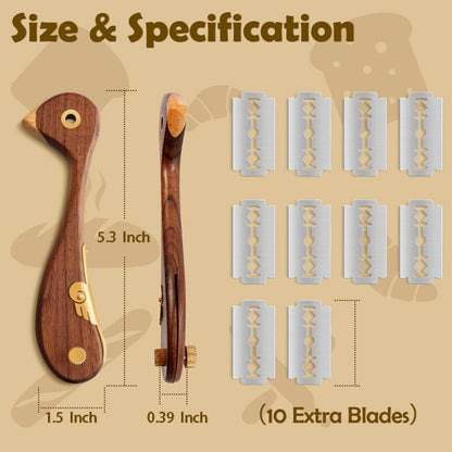 Bird Bread Lame Dough Scoring Tool with 10 Replacement Blades