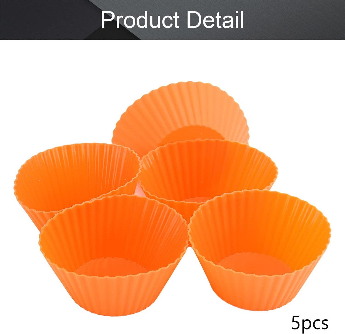 Utoolmart Silicone Cupcake Baking Cups,Reusable Silicone Baking Cups, Non-stick Cupcake Muffin Liners Cake Molds Set, Use As Lunch Box Dividers, 5 Pcs