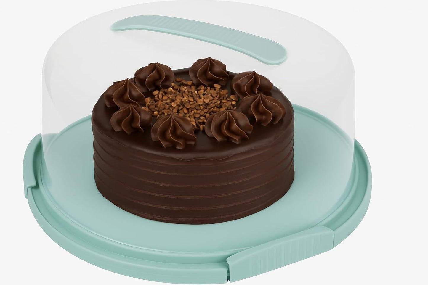 JOEY'Z EXTRA LARGE Cake Carrier - Holds up to 12 Inch 3-Layer Cake | Cake Container with Server Cake Carrier With Lid And Handle Cake Holder with Lid/Cake Cover Cake Plate Clear Cake Dome