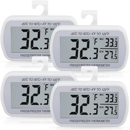 AEVETE Waterproof Digital Refrigerator Freezer Thermometer Large LCD