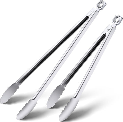 17" Extra Long Metal Tongs,Grilling Tongs,Stainless Steel Tongs for Cooking