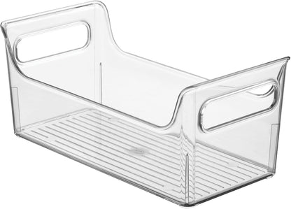 iDesign Plastic Condiment Organizer with Handles, Set of 2, Clear | For Fridge, Made in USA