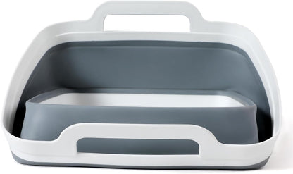 FOSJGO Collapsible Dish Basin with Drain Plug, Foldable Sink, 2.4 Gal (9L)