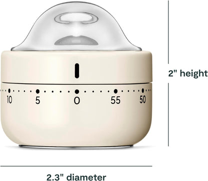 Caraway Mechanical Kitchen Timer, Stainless Steel 60 Minute Wind Up Timer