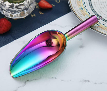 Berglander Stainless Steel Ice Scoop 6 OZ, Metal Ice Scooper For Ice Maker, Multipurpose For Candy Kitchen Bar Party Wedding Pet Animal Dog Food Scoop Beach Shovel (Silver)