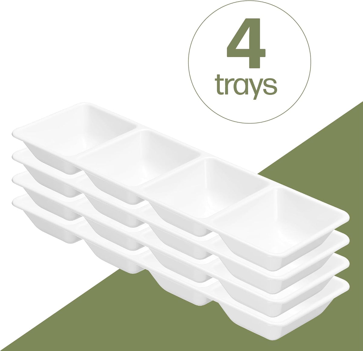 Plasticpro 4 Sectional Rectangle Plastic Serving Tray/Platter (2, Black)