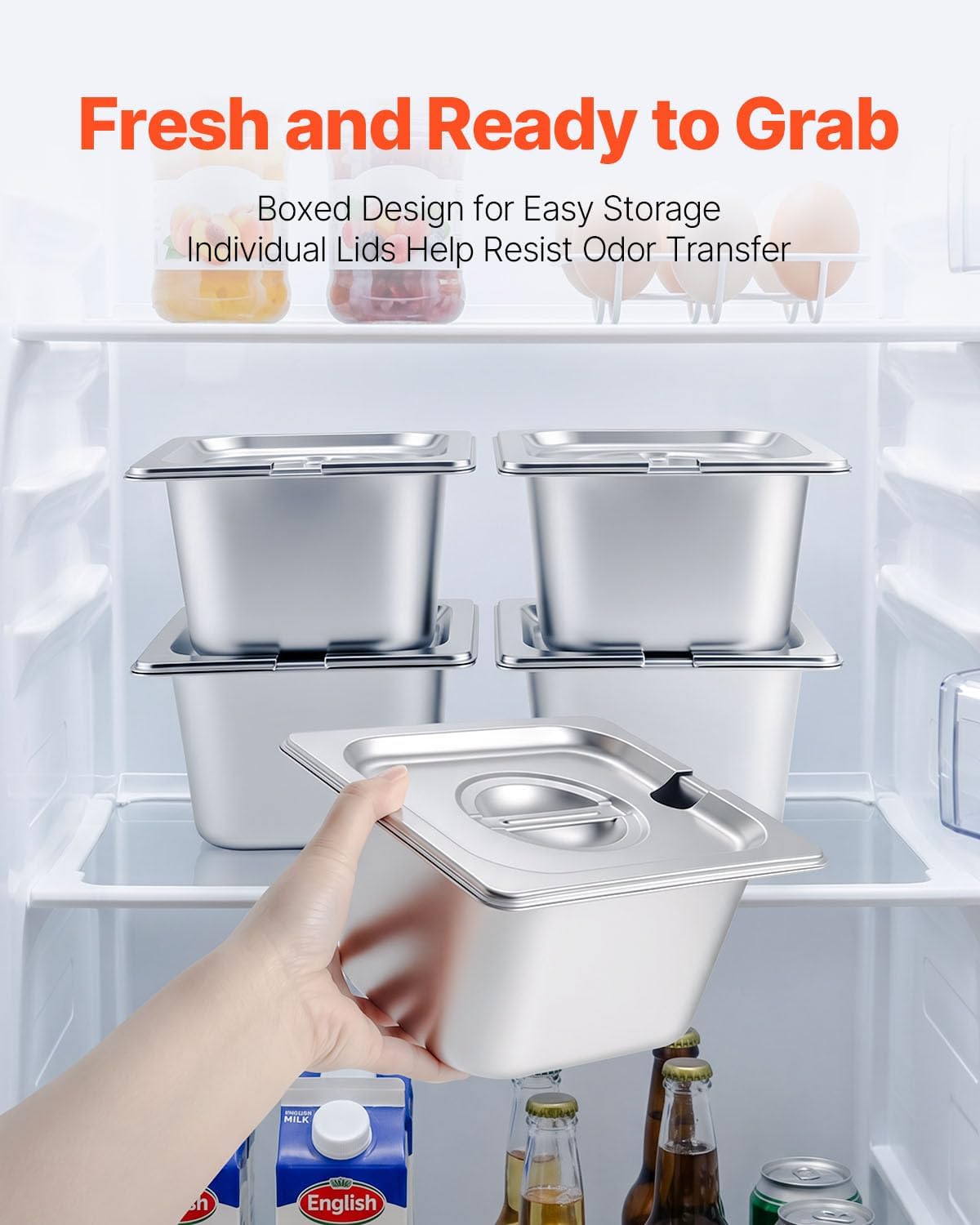 VEVOR Chilled Condiment Server Caddy, 5 Compartment Ice Cooled Serving Container, Plastic Fruit Garnish Tray Platter with Lid, for Taco Salad Bar Accessories, Party Home Restaurant Supplies