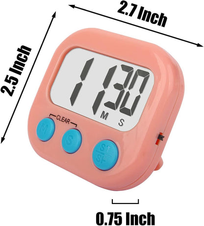 AOUCE Digital Kitchen Timers for Cooking, Timer for Kids 2 Pack White