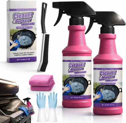 4 Fl oz Fast-Acting Heavy-Duty Grill Degreaser Spray, Professional BBQ Cleaner for Grates and Smoker, Advanced Grease Dissolver and Stain Remover for Outdoor Cooking Equipment(1)