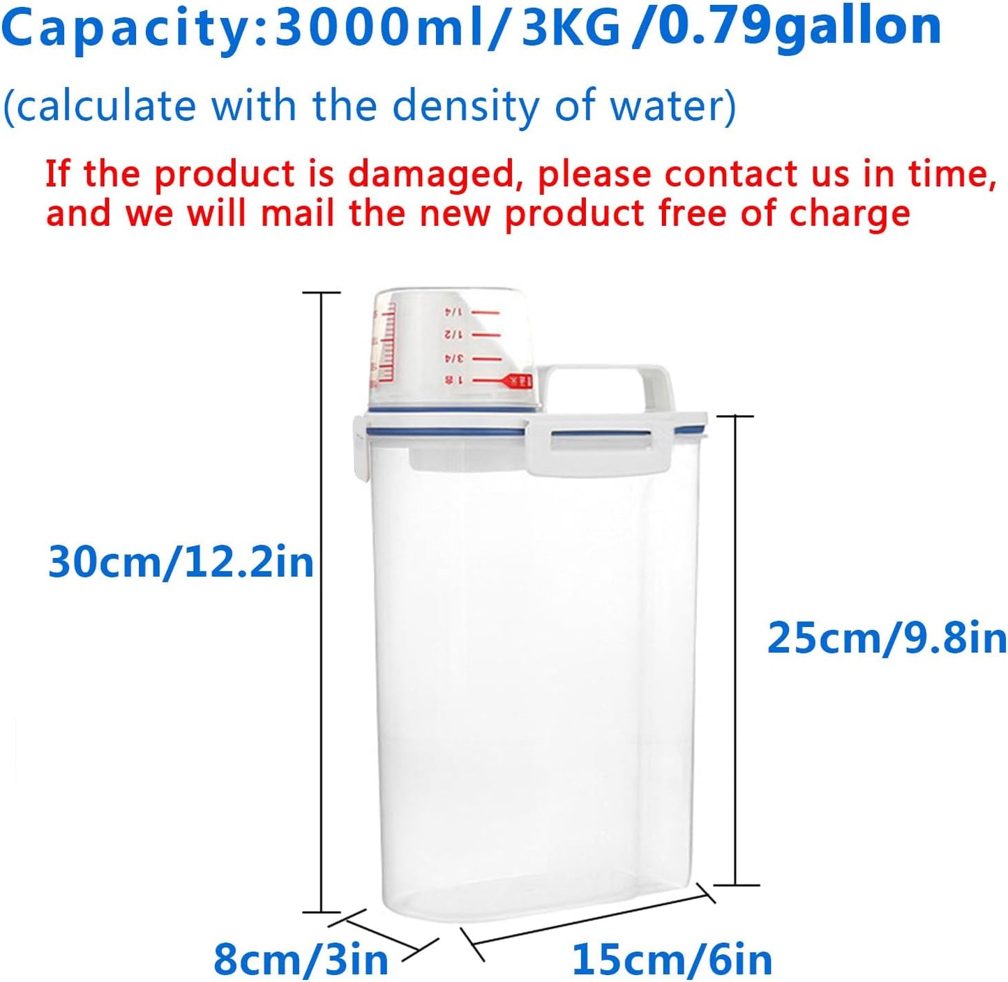 20Lbs 2 Pack Food Storage Container with Scoop, Airtight Rice Storage Bins Flour Containers Pet Food Dispenser with Handle & Wheels, Plastic Kitchen Pantry Organization for Cereal Baking Supplies