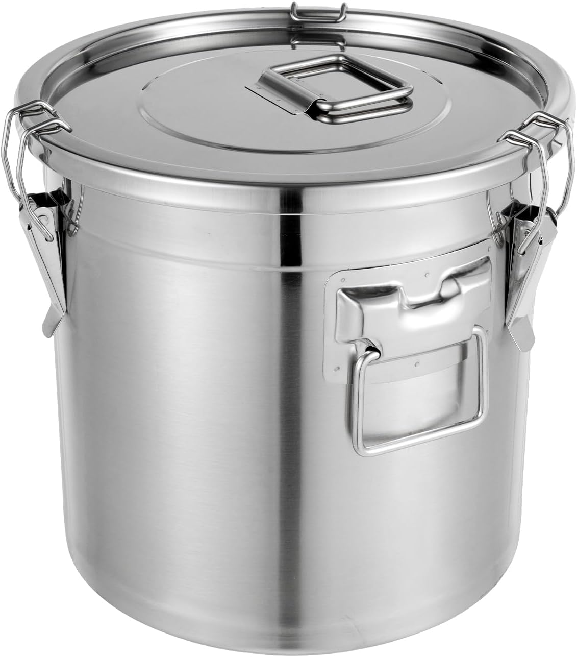 DYNAMI 12.7Gal 304 Stainless Steel Rice Storage Container,Extra Large Food Grade Canister,40-90Lbs Sealed Rice Bucket with Airtight Lid and Locking Buckle,for Rice, Flour, Grain (48L)