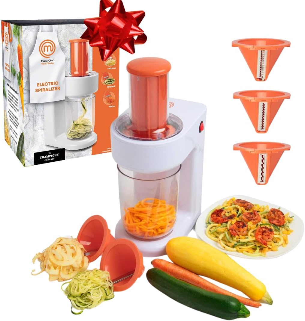 MasterChef Electric Spiralizer- 3in1 Vegetable Noodle, Homemade Pasta Maker