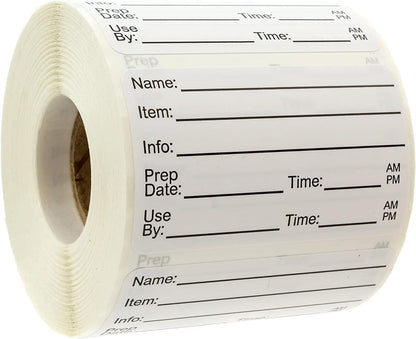 Restaurant Quality Shelf Life Labels / 500 Meal Prep Stickers/Use by Removable Labels / 2" x 3" Food Organization Sticker/Made in The USA