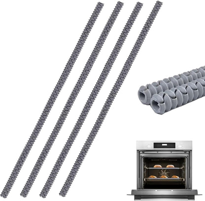 22 Inch Extra Long Oven Guards for Racks, Silicone Oven Rack Edge Protector, Oven Rack Shields, Fit on Standard-Sized Ovens,Heat Resistance, Protect Against Burns&Scars (Gray)