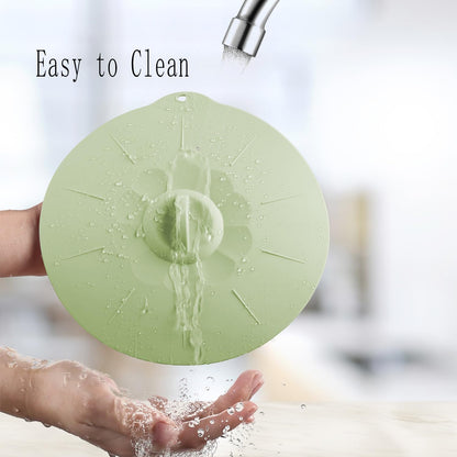 4 Pack 9.4" Silicone Lids for Cups Bowls Plates Pans, Microwave Splatter Cover, Kitchen Containers Lids Cover for Food Storage,Light Green Large