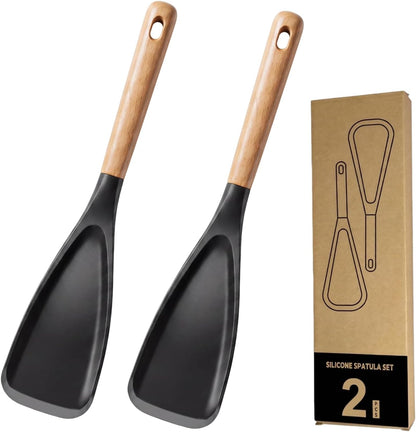 Silicone Cooking Spoon, Heat Resistant 600°F Spoonula for Nonstick Cookware