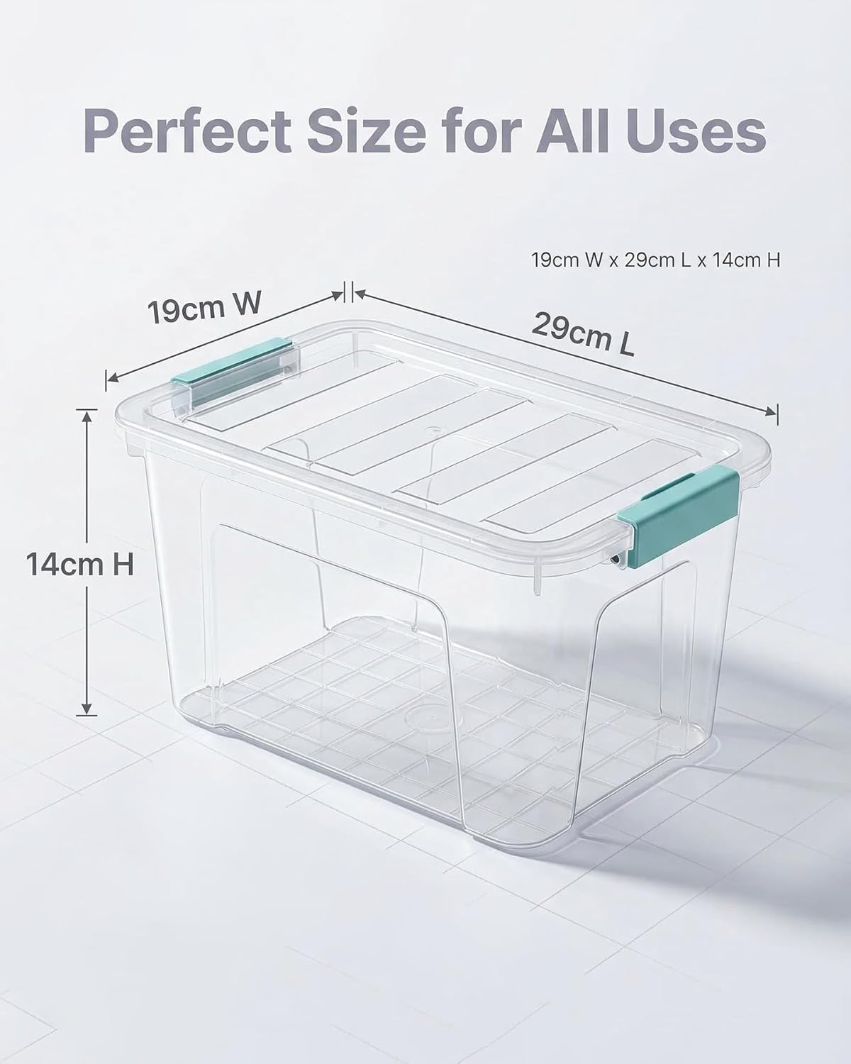 EOENVIVS Plastic Storage Bins with Lids 6 Pack, 7 Quart Storage Containers With Black Buckle Latch, Stackable Storage Organizers for Home Pantry Office Classroom Organization, Clear